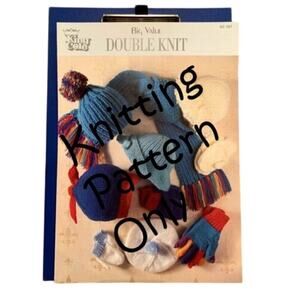 New King Cole KC767 Big Value DK Child Hat Scarf Mitten Gloves Knitting Pattern